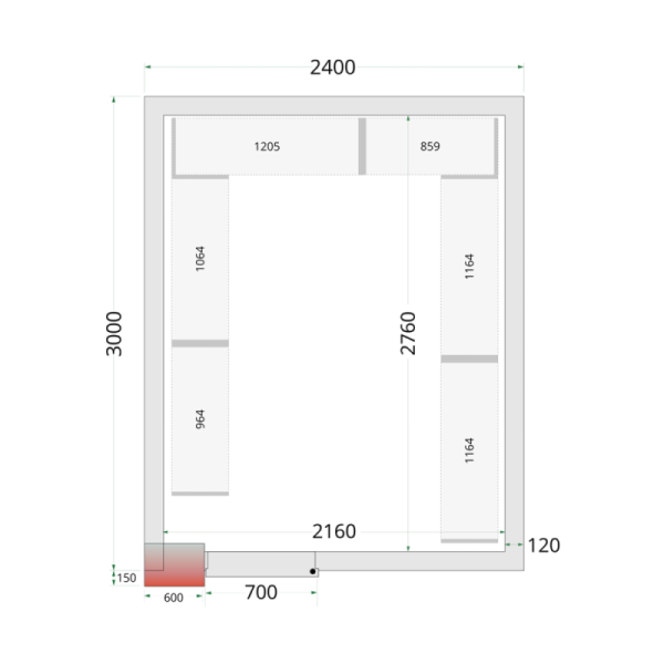 Chambre Froide Négative – 2400 x 3000 - 7 126,11 € HT - TD44242 - Restauration Pro