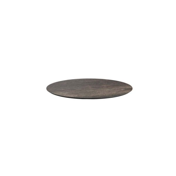 Mange-Debout Infinity Tripod avec Piètement Noir et Plateau HPL Riverwashed Wood – Ø 70 cm - 144,38 € HT - VA140041470 - Restauration Pro