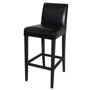 Tabouret De Bar Haut Avec Dossier En Simili Cuir - Noir