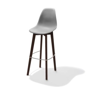 Tabouret de Bar Keeve - Gris avec Pieds Foncés