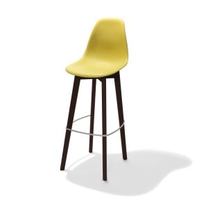 Tabouret de Bar Keeve - Jaune avec Pieds Foncés